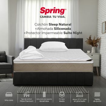 Colchon-Spring-Sleep-Natural-160-x-190---Almohadas-y-Protector_1