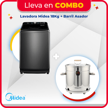 Combo-Lavadora-Midea---Barril-asador