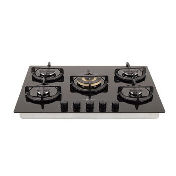 Estufa-Haceb-de-Empotrar-76cms-5-Puestos-Gas-Natural-Cristal-Hierro-Fundido-Fogon-Oro-Triple-Corona-Negro